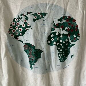 J. Crew White Collector Tee with Subtle Gray Logo